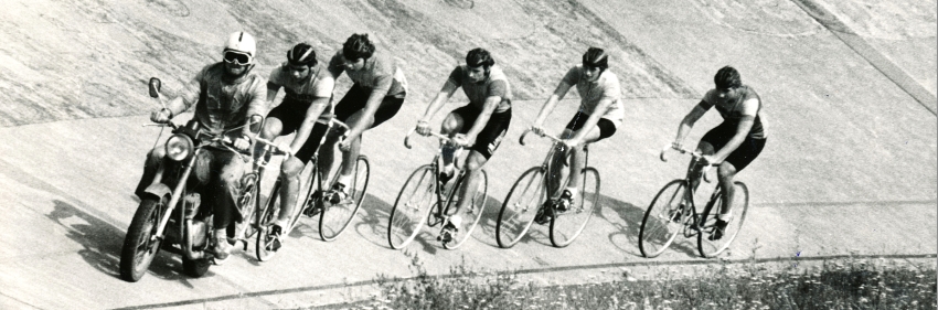 Trénink cyklistů před mistrovstvím světa 1986. Zdroj: archiv pamětníka