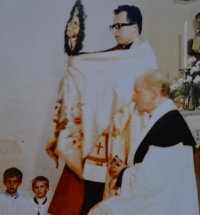 Photo from the first Mass celebrated by the witness in St. Vavřinec church in Olešnice