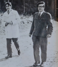 Ladislav Tichý in uniform during his compulsory military service in Rakovník 