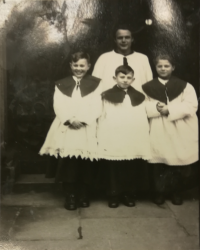 Josef Sedlák as an altar boy (first from the left)