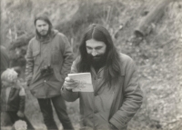 Miroslav Sedlář at the opening of the exhibition at Šibenik in Uničov in about 1982. Photo by Petr Fráňa