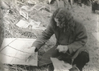 Exhibition at Šibenik in Uničov in about 1982. Photo by Petr Fráňa