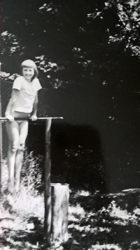 Practising gymnastics in the garden (1967)