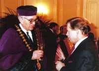 With the President, Václav Havel, at the occasion of being appointed the rector