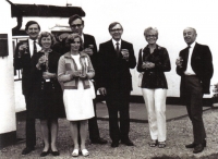 In the United Kingdom: Jiří Holenda with his wife, Mrs. and Mr. Peters, Mrs. and Mr. Wilkinson