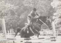 Anna's husband, Josef Sedlák, at races. 1970's