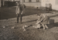 With her parents in the barracks of the government army in Vysoké Mýto