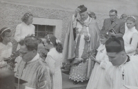 Witness´s uncle Father František Zdráhal during the celebration of 50 years since his ordination to the priesthood

