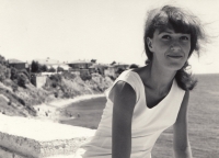 Milena Kalinovská as a fifteen-year-old for the first time by the sea, Bulgaria, Burgas