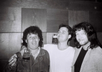 October 1991, Havlíčkův Brod - Youth Club / Martha's Winner (party) before the wedding (from left: Ludek "Ludra" Novak, Jiri "Martha" Dvorak, Hrabos / Photo: M. Lédl)