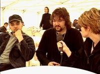 June 1996, Prague - Džbán / Našrot live at Jam 96 Interview for TV (Martha, Hraboš and K. Kateřina / Photo: stoptime archive from video)