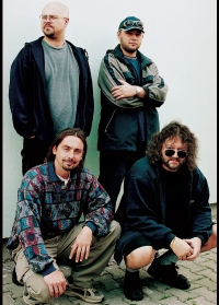 Našrot - promo photo, Prague, Studio Hostivař, September 2003, top Ceemek, Martha, bottom Jouza, Hraboš, photo: Miroslav Lédl