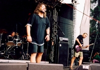 August 2004 / Našrot live Trutnov Open Air August 2004 (from left Jouza, Hraboš and Martha / Photo: M. Lédl)