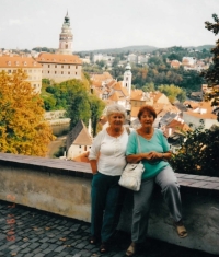 With her sister