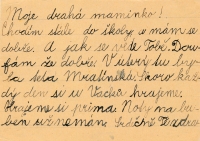 From correspondence with mother imprisoned in Svatobořice