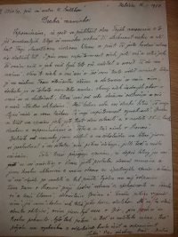 Letter of uncle Bedrich from Valdice