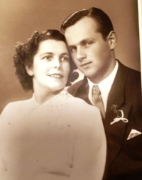 Wedding photograph of Luděk Kleander, 1951