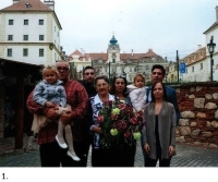 Family photo, son, daughter-in-law, grandchildren with partner and great-grandchildren; 2018