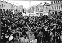 Demonstrace na Smetanově náměstí v Litomyšli 27. 11. 1989