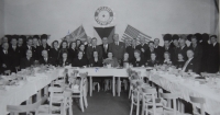 The Rotary Club in Hodonín, the Špalek couple are marked out in pencil 