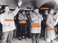 Miroslav Urban at the general strike in Nový Jičín on 27th November, 1989