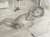 Eliška Bočková in 1942 in the hospital, when she was one of the first children to receive penicillin