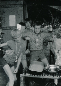 Malešice hiking club on a summer camp in Stráž nad Nežárkou, 1983