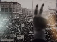 Demonstration in 1989 at the theatre