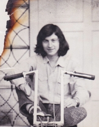 Mewes with a motorbike in Chile in 1971 