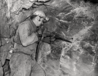 Uranium ore mining at the Rožná mine