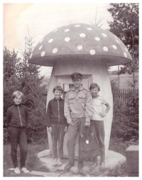 Miroslav Kučera visiting the future Mrs. Kučerová at the summer camp of the Adamov Engineering Works in Sněžné na Moravě (1969)
