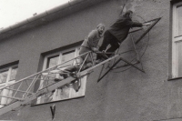 National Committee Hulín, Jaroslav Mikeš cutting off the red star