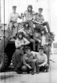 Štefan Uher (bottom left) in the last weeks of military service, Malacky, 1976