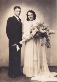 Růžena Lebedová with her husband