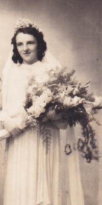 Růžena Lebedová in wedding photo