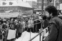 Zbyněk Šolc during general strike in Jablonec nad Nisou (1989)