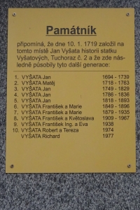 Monument to the founding of the Vyšata farm in Tuchoraz