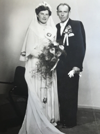 Wedding photograph of Anna Hladka and her husband