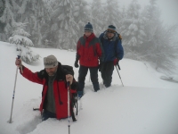 Otokar Simm (in front) and the witner in Jizera mountains in 2010