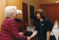 With Mrs Bush and Olga Havlová, Prague