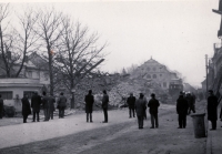 The demolition of the Church of the Fourteen Holy Helpers in Nýrsko, 26 January 1973