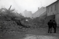 The demolition of the Church of the Fourteen Holy Helpers in Nýrsko, 26 January 1973