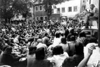 Vladimír Veit performing at the folk festival in Český Krumlov, late 1970s
