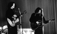 Vladimír Veit and Jaroslav Hutka during a concert, late 1960s