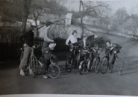 Biking with her family