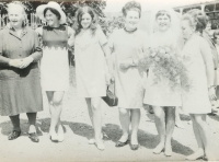 His grandmother from Lačnov with her daughters-in-law
