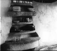 Relief shelf by Kurt Gebauer, Gallery H, Kostelec nad Černými lesy, mid-1980s