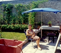 Under the umbrella in Stará Boleslav, 1985