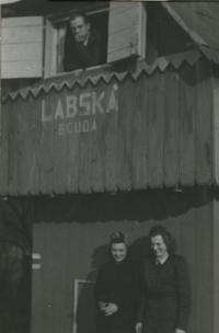 Jan Iserle in front of a now-demolished mountain lodge