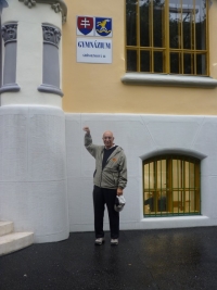 In front of the Gymnasium on Grössling Street in Bratislava, year 2010 